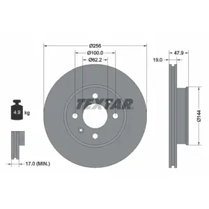 Disque de frein TEXTAR 92144700 avant, ventilé, 1 pièce pas cher