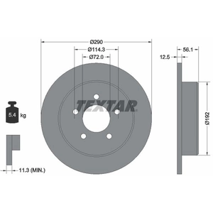 Disque de frein TEXTAR 92108400 arrière, plein, 1 pièce pas cher