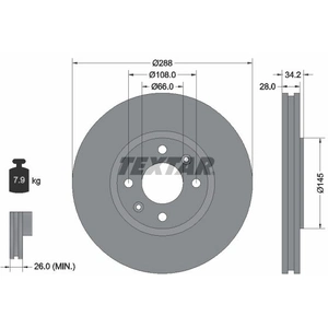 TEXTAR Disques de frein pour CITROËN: C5, Xantia (Ref: 92107800) pas cher