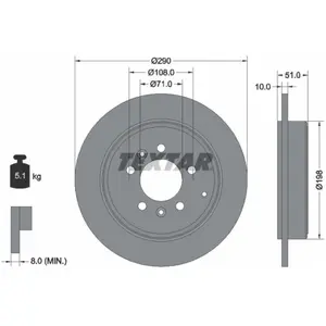 TEXTAR Disques de frein pour PEUGEOT: 607 (Ref: 92112000) pas cher