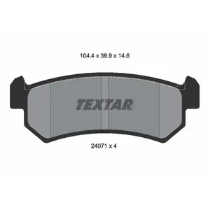 Kit de plaquettes de frein, frein à disque 2407101 Textar 2407101 pas cher