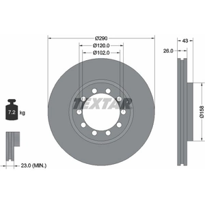 Disque de frein TEXTAR 93117500 avant, ventilé, 1 pièce pas cher