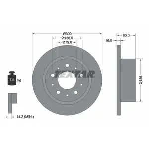 Disque de frein TEXTAR 92157600 arrière, plein, 1 pièce pas cher