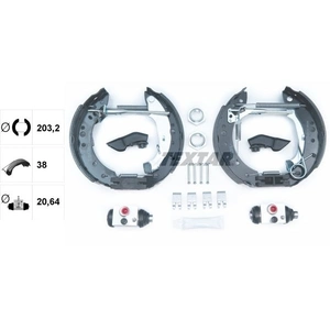 TEXTAR Kit de freins à tambours pour CITROËN: C3 Pluriel, C3, C2 (Ref: 84059801) pas cher