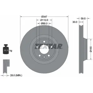 Disque de frein TEXTAR 92132405 avant, ventilé, 1 pièce