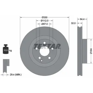 Disque de frein TEXTAR 92119905 avant, ventilé, à haute teneur en carbone, 1 pièce pas cher