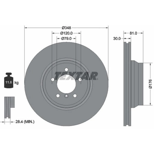TEXTAR Disques de frein pour BMW: Série 7 (Ref: 92122905) pas cher