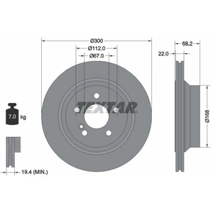 Disque de frein TEXTAR 92115505 arrière, ventilé, à haute teneur en carbone, 1 pièce pas cher