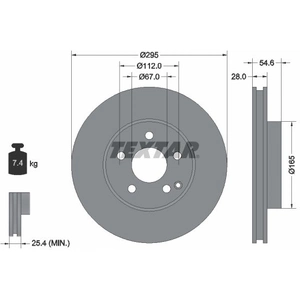 TEXTAR Disques de frein pour MERCEDES-BENZ: Classe E (Ref: 92115105)