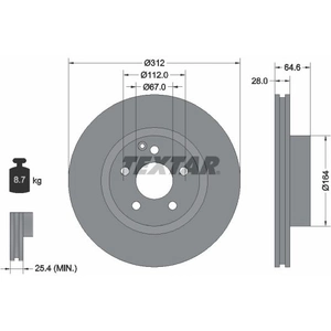 TEXTAR Disques de frein pour MERCEDES-BENZ: Classe E, Classe CLS (Ref: 92115305) pas cher