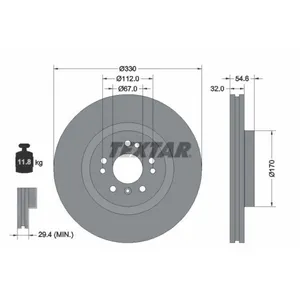 TEXTAR Disques de frein pour MERCEDES-BENZ: Classe ML, Classe R (Ref: 92150605)