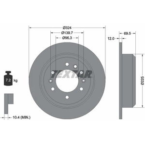 TEXTAR Disques de frein pour KIA: Carnival, Sedona (Ref: 92161800) pas cher