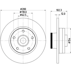 Disque de frein PRO 8DD 355 123-251 Hella Pagid GmbH 8DD355123251 pas cher