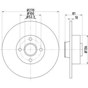 Disque de frein PRO 8DD 355 123-271 Hella Pagid GmbH 8DD355123271