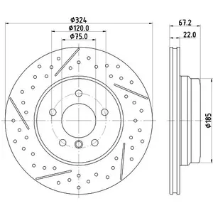 Disque de frein PRO 8DD 355 123-031 Hella Pagid GmbH 8DD355123031 pas cher