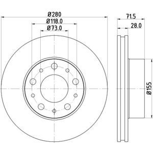 Disque de frein 8DD 355 122-691 Hella Pagid GmbH 8DD355122691 pas cher