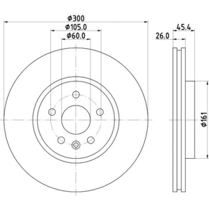 Disque de frein PRO 8DD 355 122-851 Hella Pagid GmbH 8DD355122851 pas cher