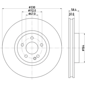 Disque de frein PRO 8DD 355 123-501 Hella Pagid GmbH 8DD355123501 pas cher