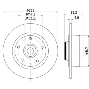 Disque de frein PRO 8DD 355 123-341 Hella Pagid GmbH 8DD355123341 pas cher