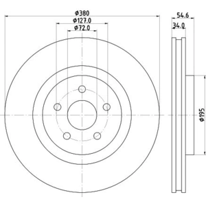 Disque de frein PRO High Carbon 8DD 355 125-131 Hella Pagid GmbH 8DD355125131