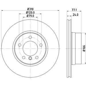 Disque de frein 8DD 355 128-101 Hella Pagid GmbH 8DD355128101 pas cher