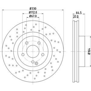 Disque de frein 8DD 355 127-951 Hella Pagid GmbH 8DD355127951