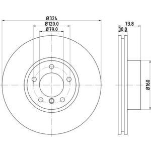 HELLA PAGID Disques de frein pour BMW: Série 5 (Ref: 8DD 355 127-621)