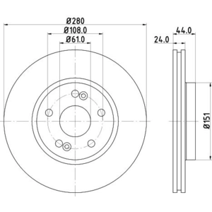 Disque de frein PRO High Carbon 8DD 355 127-741 Hella Pagid GmbH 8DD355127741 pas cher