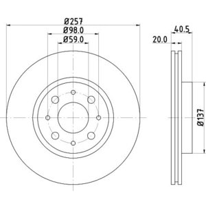 Disque de frein 8DD 355 127-151 Hella Pagid GmbH 8DD355127151 pas cher