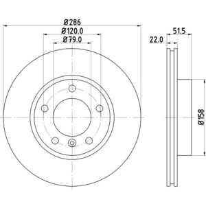 Disque de frein 8DD 355 127-041 Hella Pagid GmbH 8DD355127041 pas cher