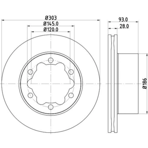 Disque de frein 8DD 355 129-411 Hella Pagid GmbH 8DD355129411 pas cher