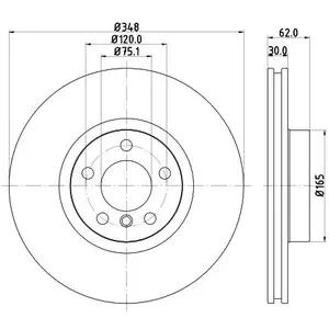 HELLA PAGID Disques de frein pour BMW: X5, X6 (Ref: 8DD 355 129-301) pas cher