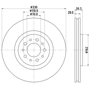 Disque de frein PRO 8DD 355 118-751 Hella Pagid GmbH 8DD355118751 pas cher