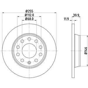 Disque de frein PRO 8DD 355 107-561 Hella Pagid GmbH 8DD355107561 pas cher
