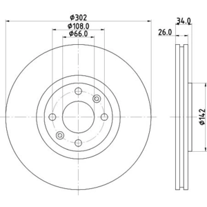 Disque de frein PRO 8DD 355 111-321 Hella Pagid GmbH 8DD355111321 pas cher