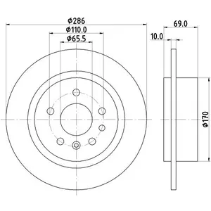 Disque de frein 8DD 355 107-001 Hella Pagid GmbH 8DD355107001 pas cher