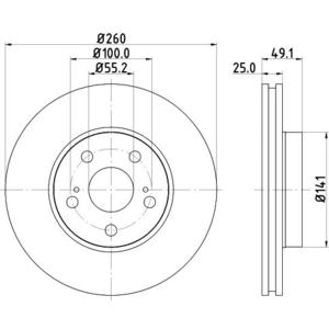 Disque de frein PRO 8DD 355 106-511 Hella Pagid GmbH 8DD355106511 pas cher