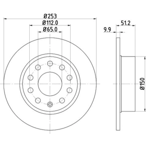 Disque de frein PRO 8DD 355 109-601 Hella Pagid GmbH 8DD355109601 pas cher