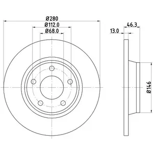 Disque de frein PRO 8DD 355 104-171 Hella Pagid GmbH 8DD355104171 pas cher