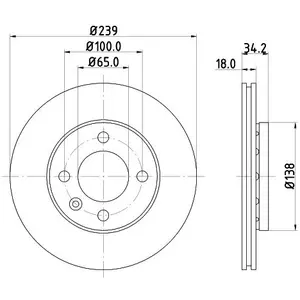 Disque de frein PRO 8DD 355 104-211 Hella Pagid GmbH 8DD355104211 pas cher