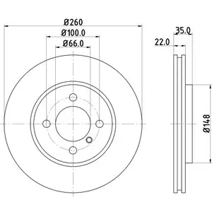 Disque de frein PRO 8DD 355 100-651 Hella Pagid GmbH 8DD355100651 pas cher