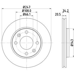Disque de frein PRO 8DD 355 101-801 Hella Pagid GmbH 8DD355101801 pas cher