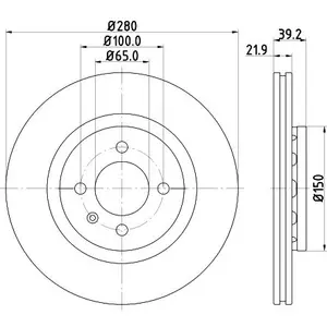 Disque de frein 8DD 355 101-831 Hella Pagid GmbH 8DD355101831 pas cher