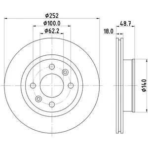 Disque de frein 8DD 355 116-201 Hella Pagid GmbH 8DD355116201 pas cher
