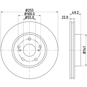 Disque de frein PRO 8DD 355 115-691 Hella Pagid GmbH 8DD355115691 pas cher