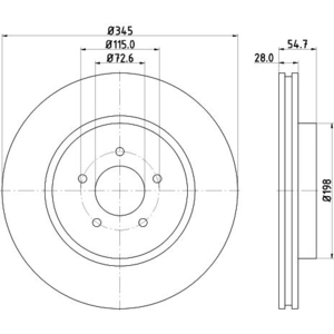 Disque de frein PRO 8DD 355 115-471 Hella Pagid GmbH 8DD355115471 pas cher