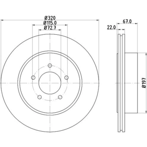 Disque de frein PRO 8DD 355 115-481 Hella Pagid GmbH 8DD355115481 pas cher