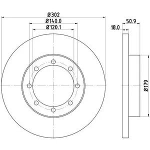 Disque de frein 8DD 355 117-281 Hella Pagid GmbH 8DD355117281 pas cher