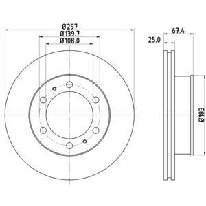 HELLA PAGID Disques de frein pour TOYOTA: Hilux (Ref: 8DD 355 116-821) pas cher