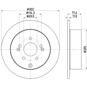 Disque de frein PRO 8DD 355 119-051 Hella Pagid GmbH 8DD355119051 pas cher